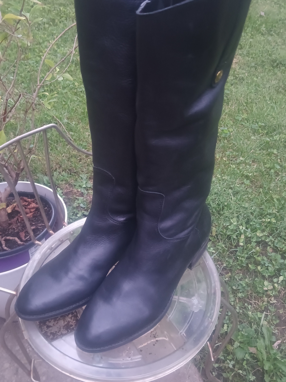 Sam Edelman Black Over-the-Knee Leather Boots